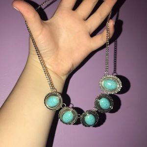 Matching set blue marble jewelry